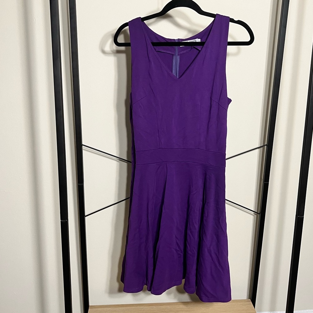 Purple A-line stretchy dress